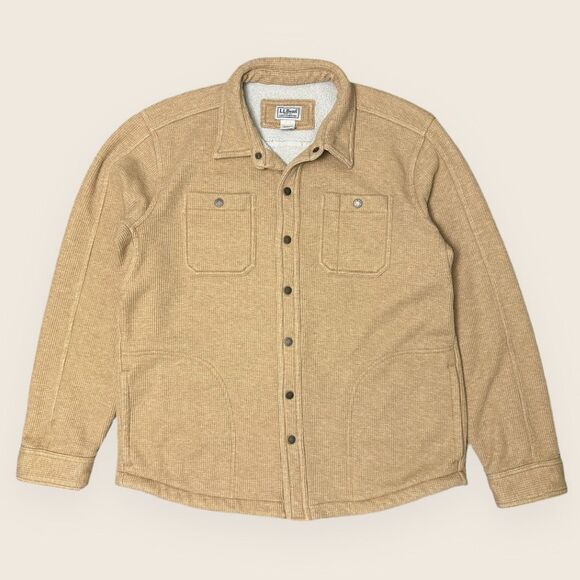 L.L. Bean Katahdin Iron Works Sherpa Lined Shirt Jacket Shacket Men’s Large - Picture 14 of 14